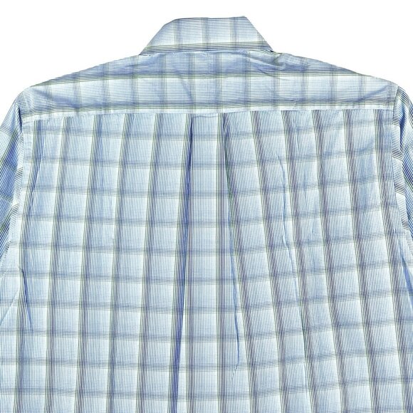 MICHAEL Michael Kors Men's Long Sleeve Plaid Blue Shirt Size 16.5 32/33 Large - Picture 4 of 11